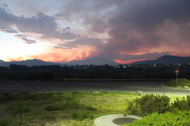 View of the Pine Gulch Fire from De Beque, Colorado