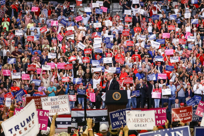 President Donald J Trump at a rally