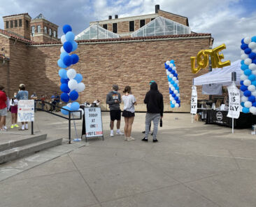CU Boulder students at the UMC visiting the New Era Colorado Foundation