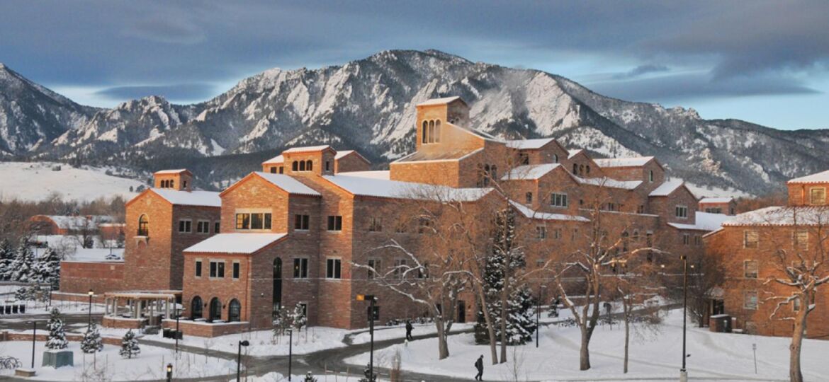 CU Boulder campus in winter