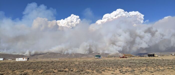 Smoke fills the afternoon air on October 22, 2020, as firefighters
work to extinguish the East Troublesome Fire. Photo courtesy of Scott Huff. © 2020 Scott Huff. All rights reserved.