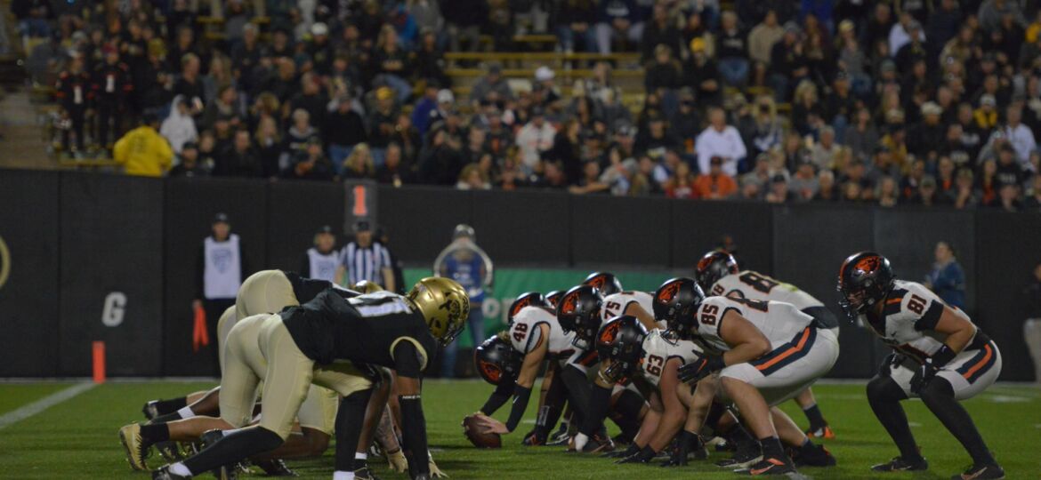 Beavers offense and Buffs defense line up before the snap The Bold