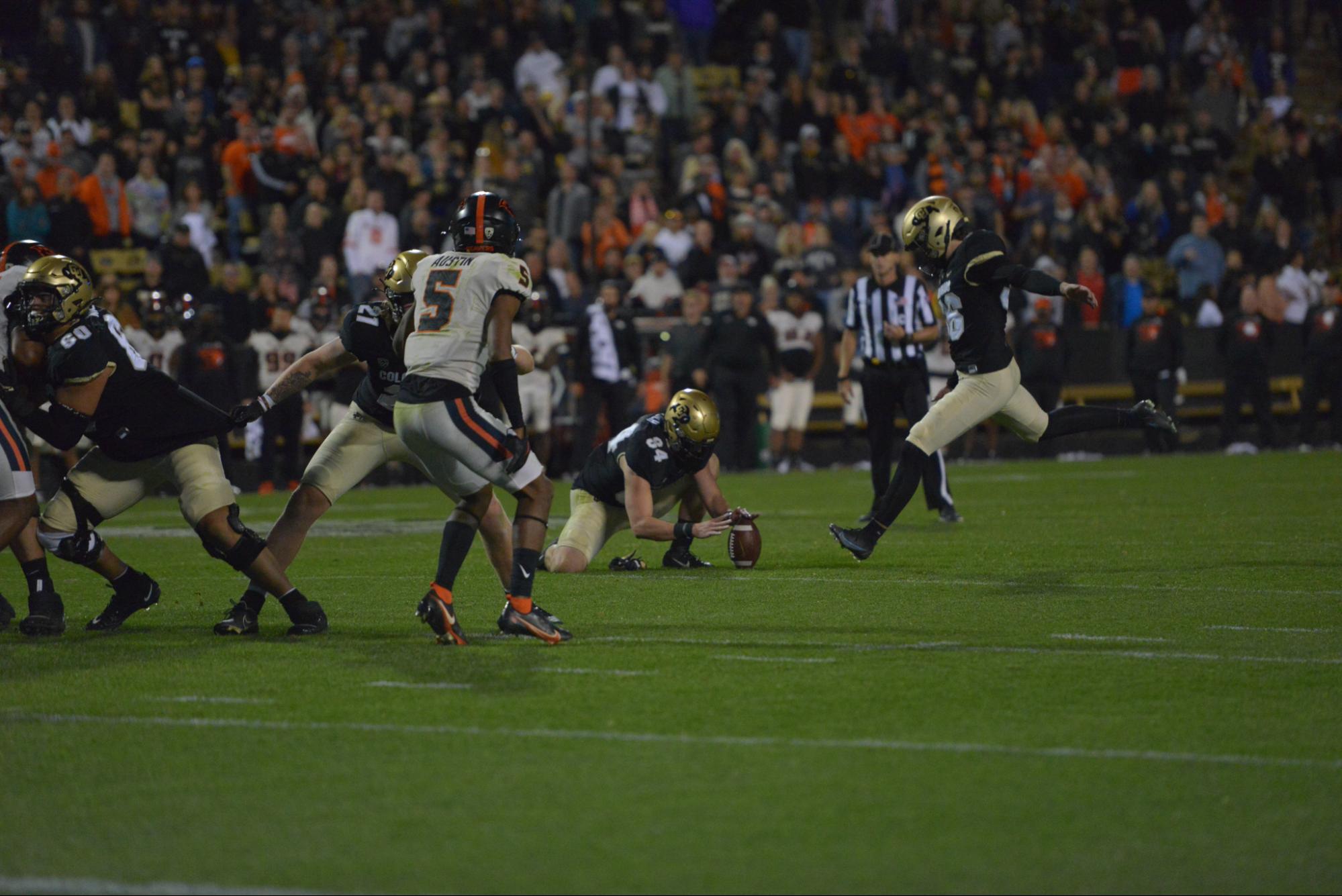 Cole Becker during a field goal attempt The Bold