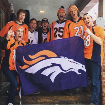 Braden (center) was a dedicated Denver Broncos fan, regularly supporting his home team. (Photo Courtesy of Tami Gottsegen)