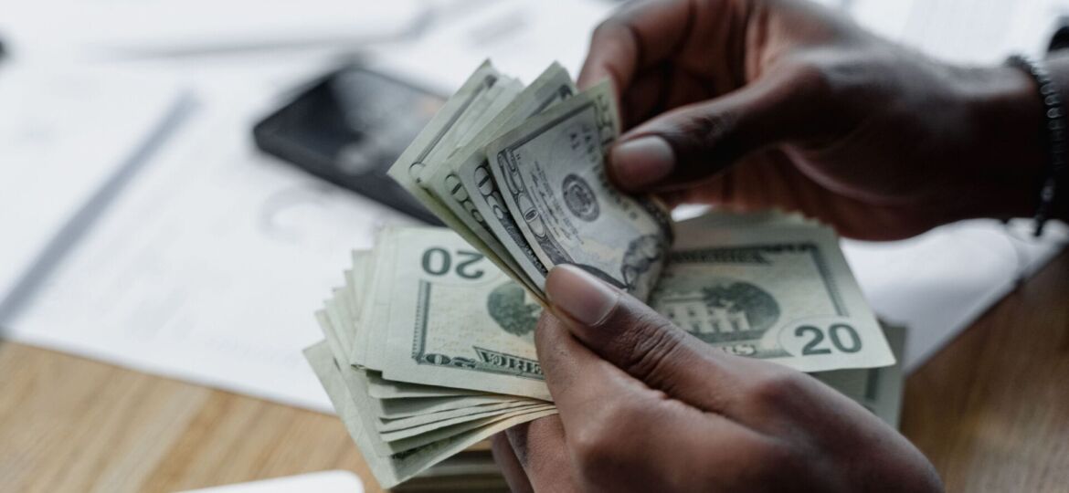 Counting Cash 2 stock photo