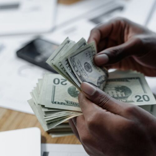 Counting Cash 2 stock photo