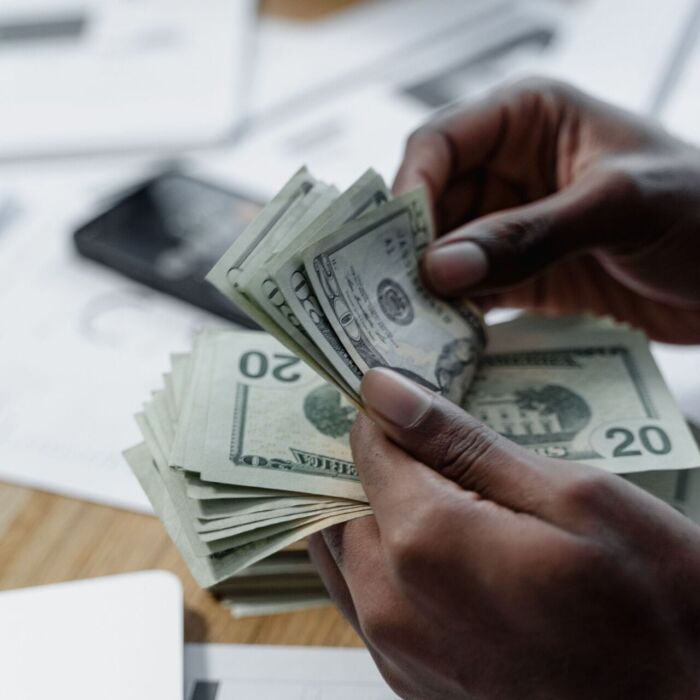 Counting Cash 2 stock photo