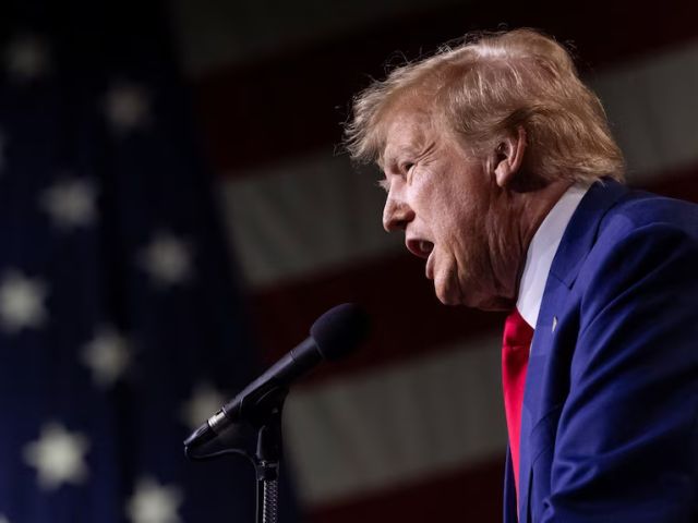 Mr Trump's Colorado disqualification is a first in US history. (Reuters/Carlos Barria)
