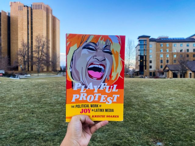 Assistant Professor of Women and Gender Studies at CU Boulder, Kristie Soares' book Playful Protest depicted on Feb. 16, 2024, in Boulder, Colorado. (The Bold/Juanita Hurtado)