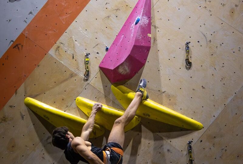 Indoor climbing move, "Preparation," 2026