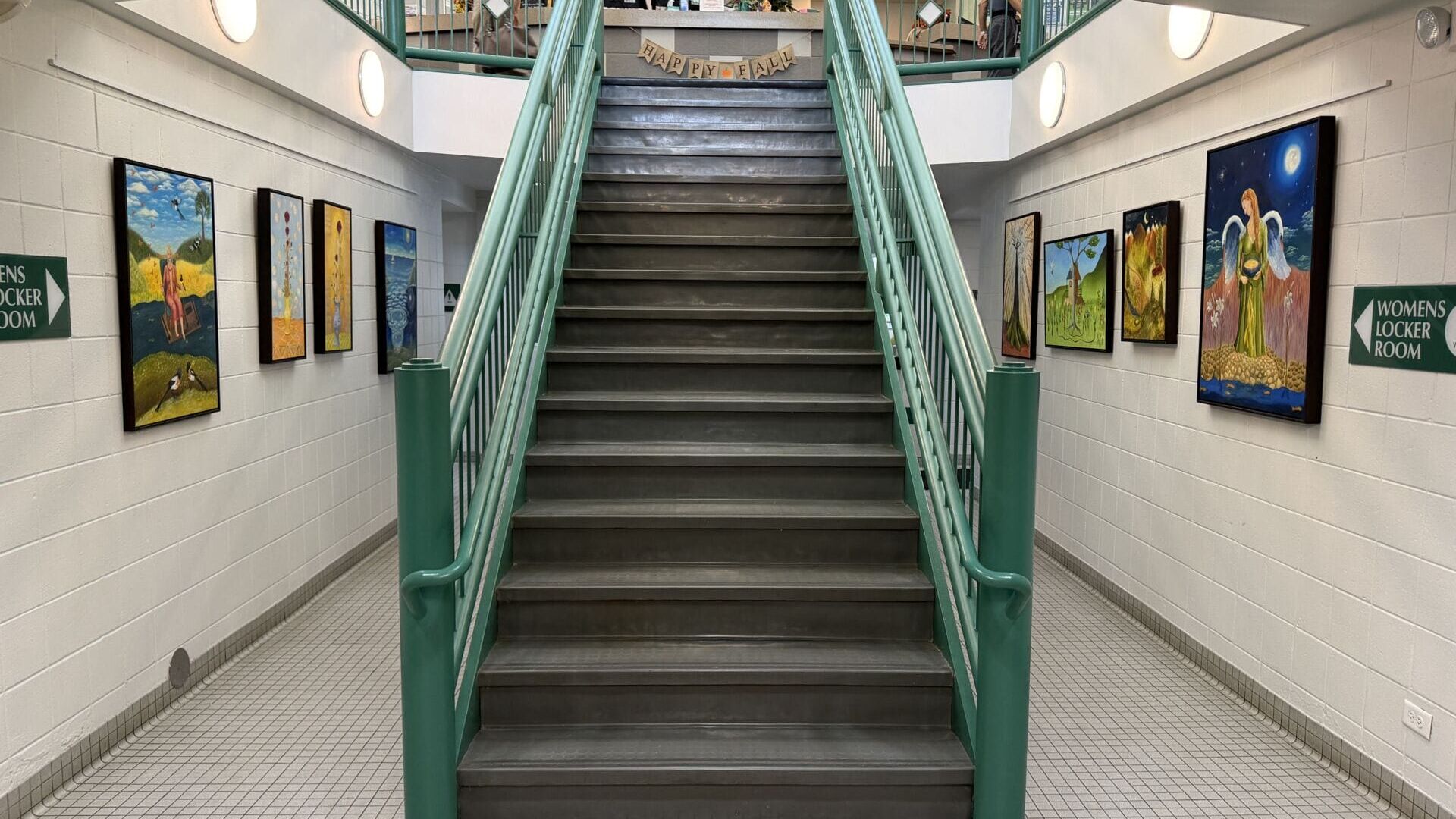Stairs at South Boulder Recreation Center These stairs go up to the locker room at the South Boulder Recreation Center. (Photo by Olivia Wetzel)